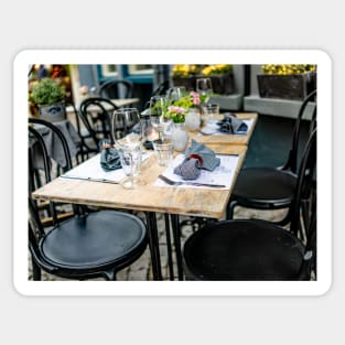 Outdoor dining table in the Dutch city of Maastricht Sticker